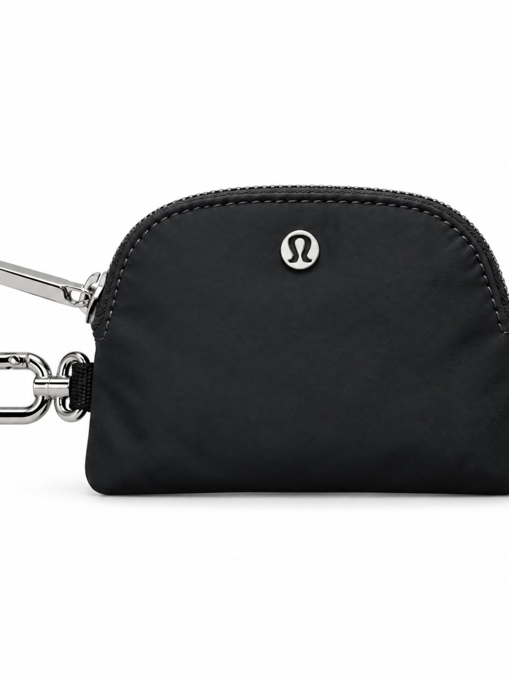 Lululemon Clippable Card Pouch Slate Grey Black Nylon Silver Hardware